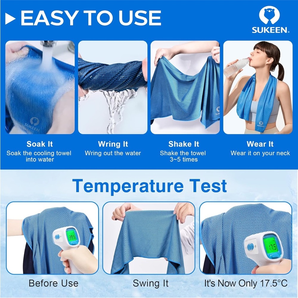 Sukeen 4 Pack Cooling Towels - Picture 2 of 6